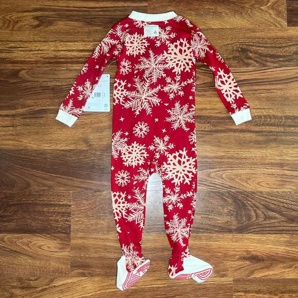 Burt’s Bees Snowflake Christmas Footie Pajamas Unisex 6-9 Months - Picture 2 of 8
